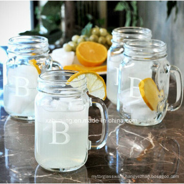 16oz 450ml Drinking Glass Mason Jar with Handle